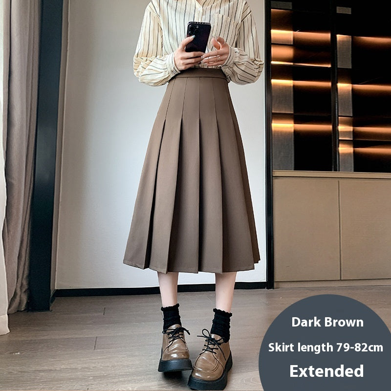 Women's Retro Skirt Khaki Autumn And Winter New Loose High Waist