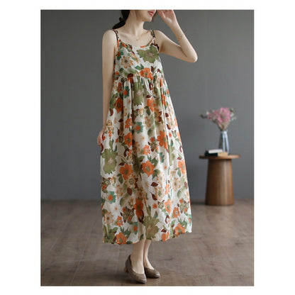 Retro Elegant Age-reducing Vacation Skirt Mid-length Slimming Dress