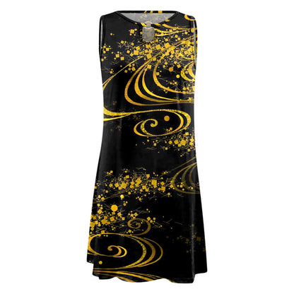 Women's Casual Printed Vest Sleeveless Dress