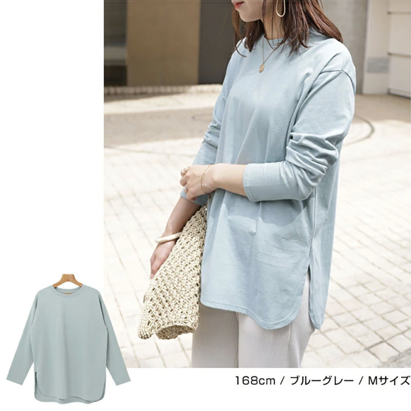 Autumn And Winter Women's Solid Color Long-sleeved Bottoming Shirt