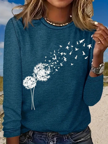 Women's New Long Sleeve 3D Printed Crew Neck Sweatshirt