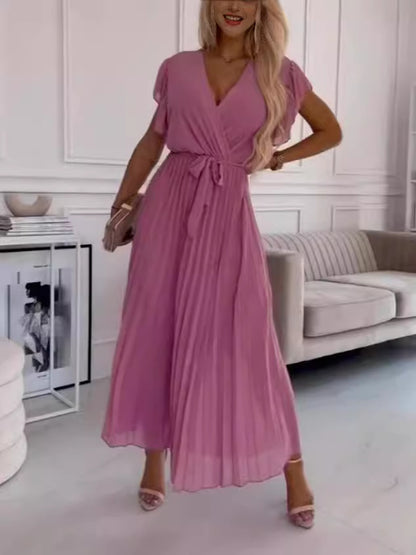 Robe de couleur unie pour femme à la mode