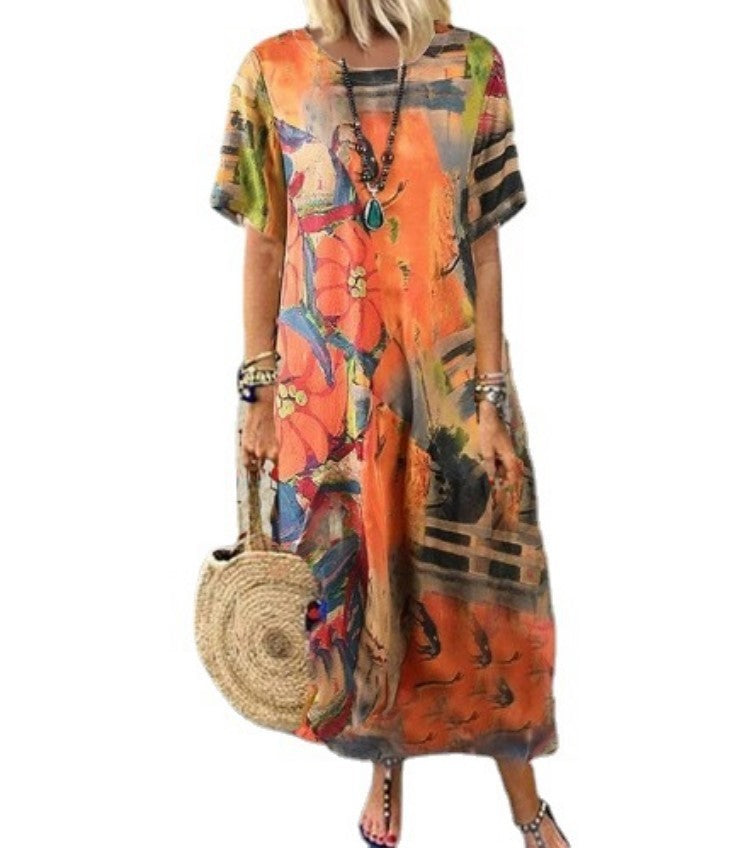 Women's Fashion Individual Casual Printed Dress