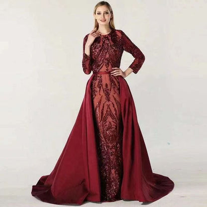 Robe de soirée longue à manches longues pour femme