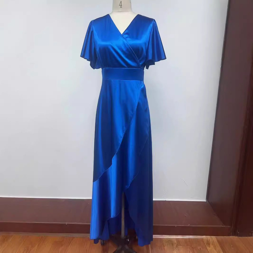 Robe de soirée en satin pour femme européenne et américaine