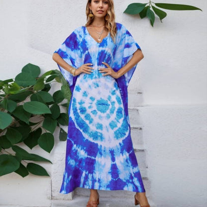 European And American Beach Cover-up Print Holiday Robe