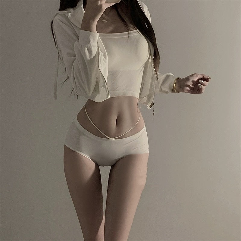 Japanese-style One-piece Ice Silk Underwear Sweet And Simple Cute And Breathable Thin