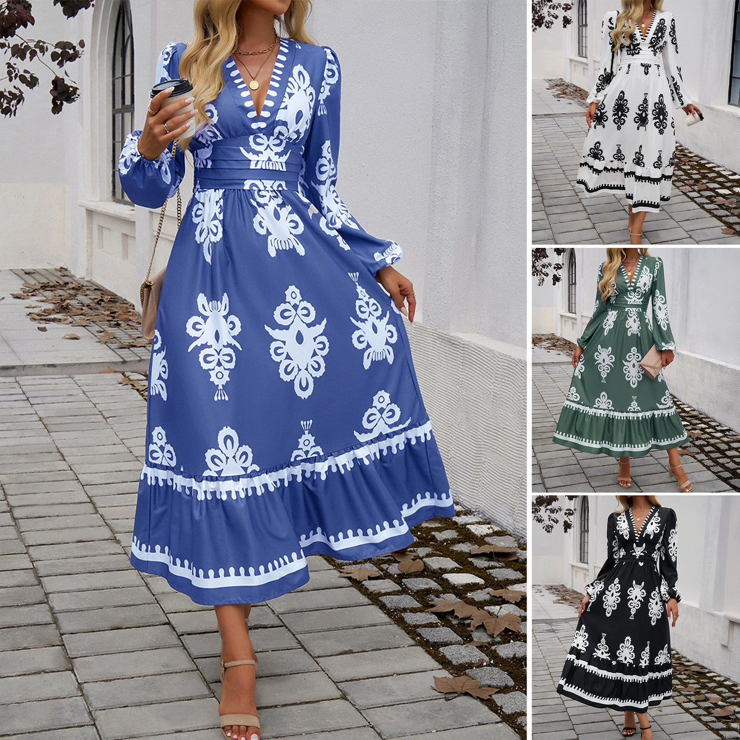 Lady Temperament Elegant Printed Dress