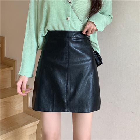 Anti-exposure Half-body Versatile PU Leather Skirt