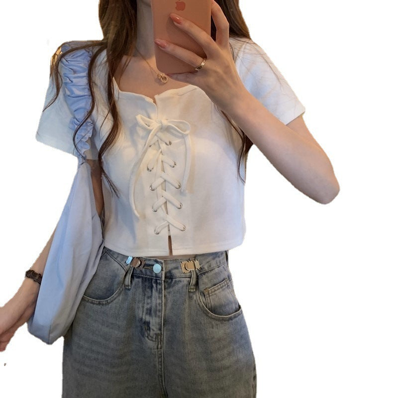 Camiseta Blanca de Manga Corta para Mujer Diseño Niche