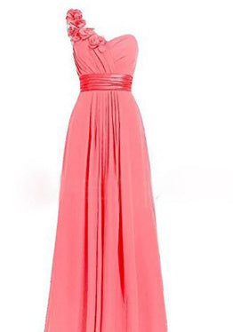 Women's Multi Colored Slanted Neck Sleeveless Strapless Long Dress