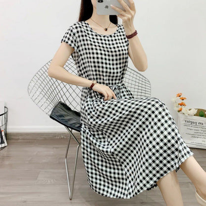 Summer Solid Color Noil Poplin Dress