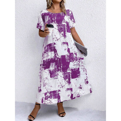 Vestido casual holgado con estampado digital para mujer