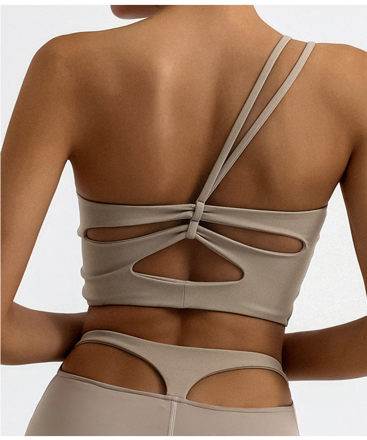 R Women Beauty Back Cross Nude Feel With Chest Pad High Elastic Quick-drying Sling Bra One Piece Dropshipping