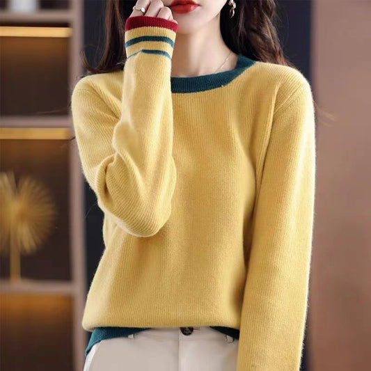 Women's Fashion Fondant Round Neck Multicolor Loose Slimming All-match Sweater