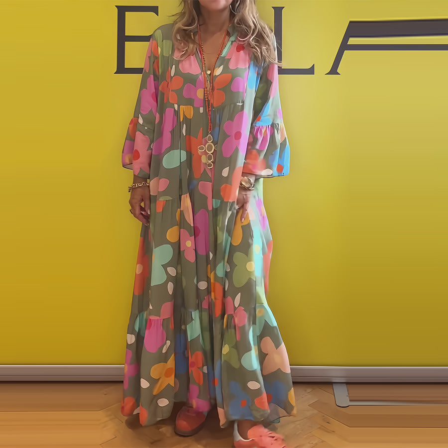 Vestido holgado con estampado de moda para mujer