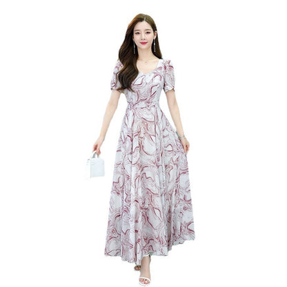 Robe en soie glacée pour femme, été, vacances à la mer à Sanya