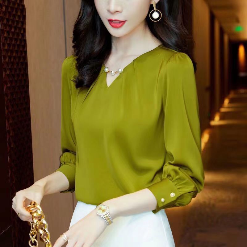 V-neck Chiffon Shirt Bottoming Shirt Casual Loose