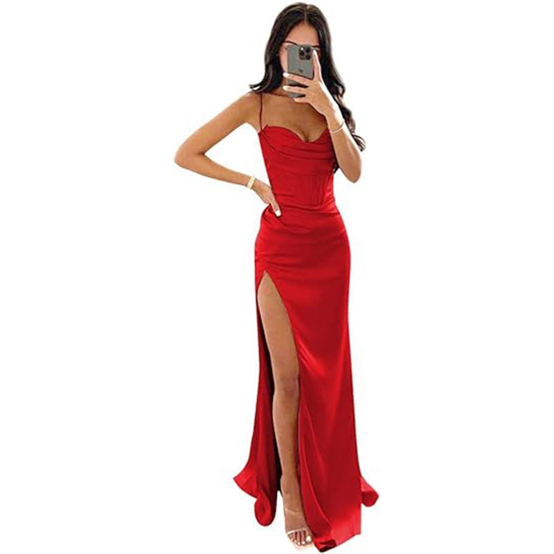 European And American Women's Clothing Sleeveless Camisole Evening Dress