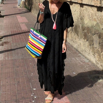 Vestido de fiesta de encaje de crochet para mujer