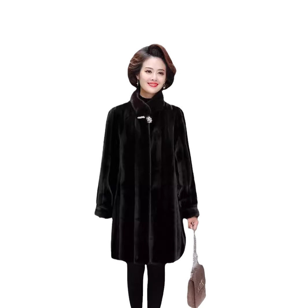 Middle-aged And Elderly Women's Dress Haining Fur Coat