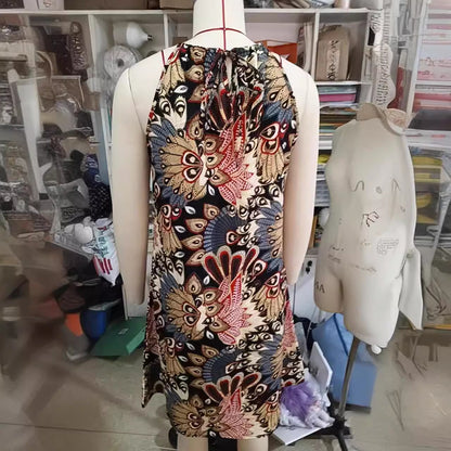 Vestido camisero con estampado de ropa de mujer europea y americana