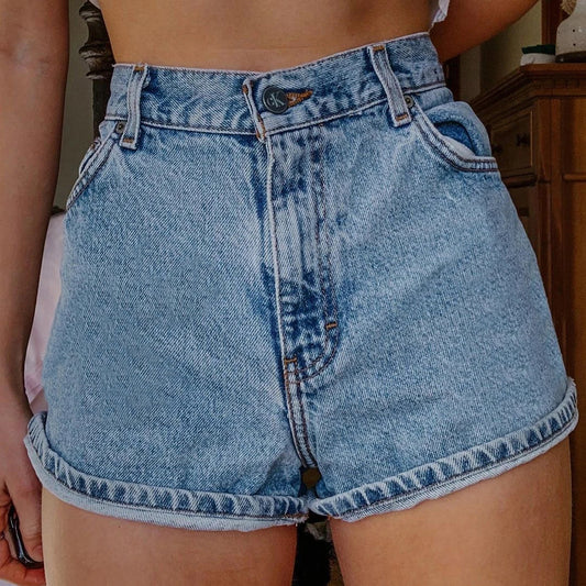 Short en jean imprimé d'été artistique vintage pour femmes