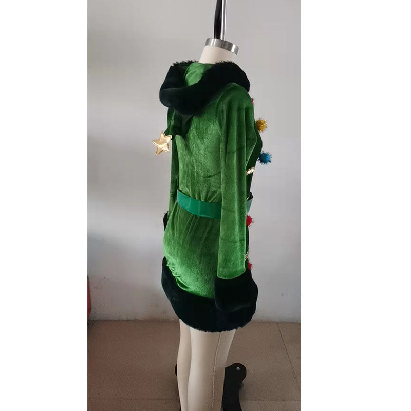 Disfraz y accesorios para espectáculos escénicos Vestido verde oscuro