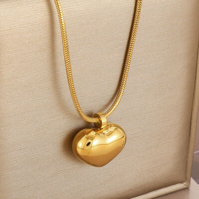 Collier pendentif coeur en acier inoxydable