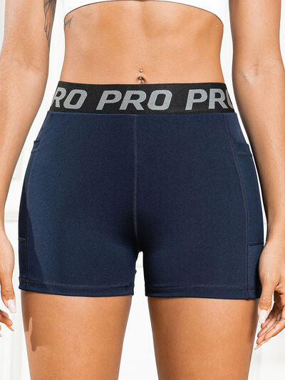 Elastic Waist Active Shorts with Pockets