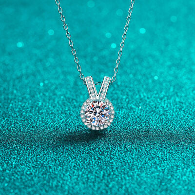 Collier pendentif en forme d'oreilles de lapin Moissanite 1 Carat