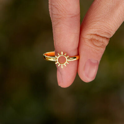 Anillo Chapado En Oro De 18 Quilates Con Forma De Sol