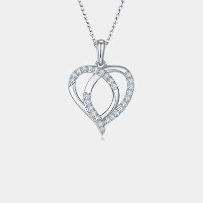 Collar con forma de corazón de plata de ley 925 con moissanita