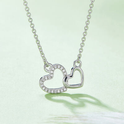 Collier coeur en argent sterling 925 Moissanite