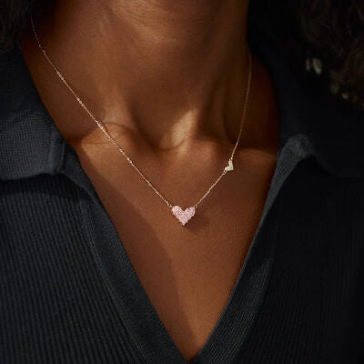 Heart Shape Rose Gold-Plated Pendant Necklace