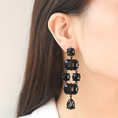 Boucles d'oreilles géométriques en alliage de zircon