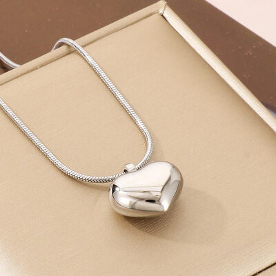 Collier pendentif coeur en acier inoxydable