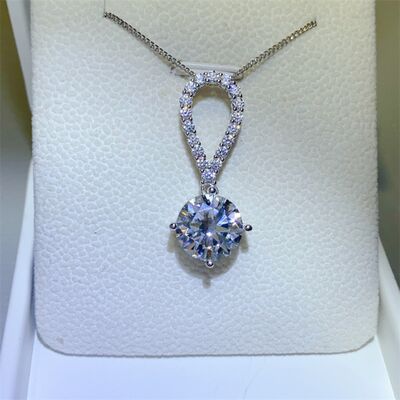 Collier en forme de larme en argent sterling 925 moissanite 5 carats