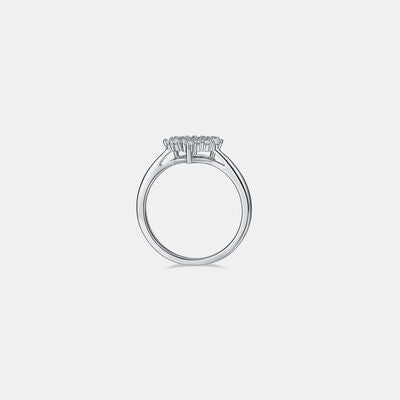 Bague coeur en argent sterling 925 moissanite