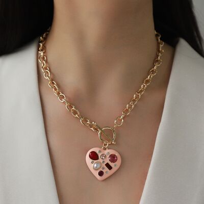 Collar de aleación con colgante de corazón