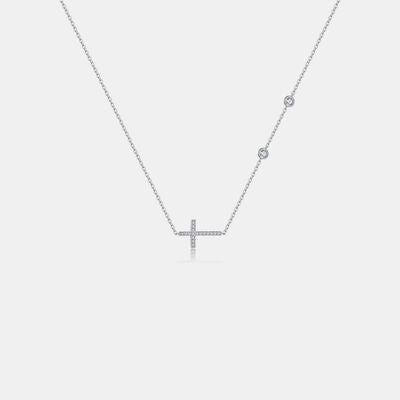 Collier croix en argent sterling 925 avec zircon