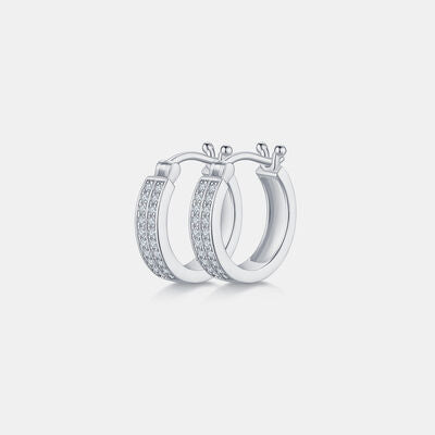 Boucles d'oreilles Huggie en argent sterling 925 Moissanite