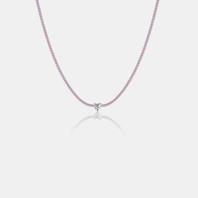 Collier en argent sterling 925 avec zircon incrusté de cœur