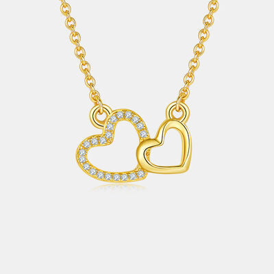 Collar de corazón de plata de ley 925 con moissanita