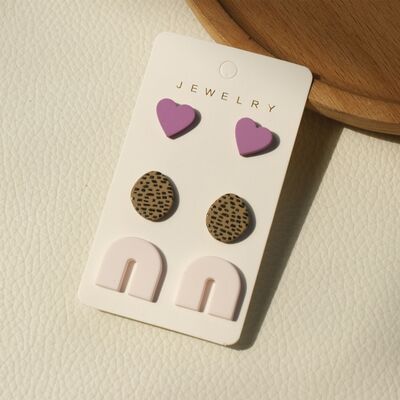 3 Piece Acrylic Stud Earrings