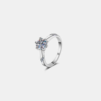 Bague en argent sterling 925 moissanite 1 carat