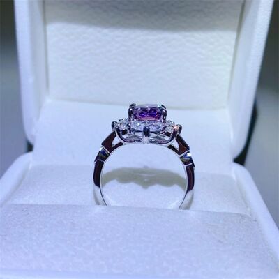 Bague en argent sterling 925 moissanite 2 carats