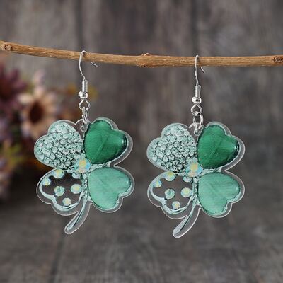 Pendientes colgantes de acrílico Lucky Clover