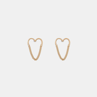 Heart Shape Gold-Plated Alloy Earrings