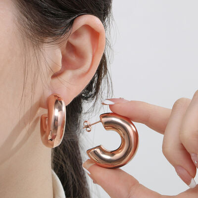 Stainless Steel C-Hoop Earrings